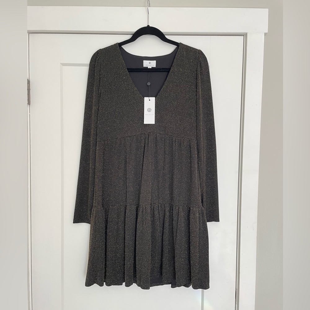 Socialite Sparkly Black and Gold Dress | Size M